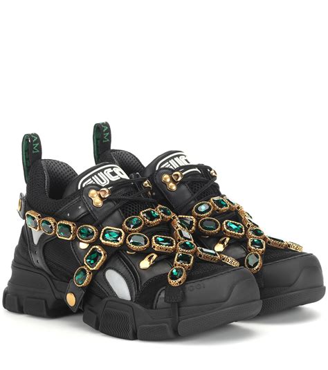 gucci rhinestone sneakers black|Gucci sneakers multicolor.